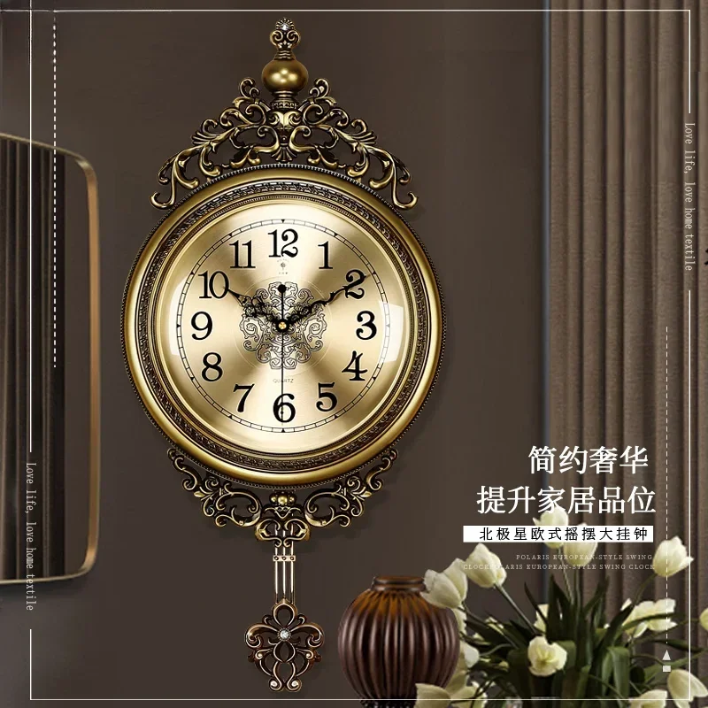 

Home Decor Modern Pendulum Wall Clock Vintage Round Wall Clock Quartz Silent Metal Wall Clock Nordic Design Duvar Saati