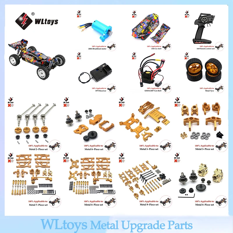 Wltoys 124007 124017 124019 1/12 Rc Auto Originele Reserveonderdelen Borstelloze Motor Ontvanger Esc Swing Arm Differentiële Versnellingsbak Band