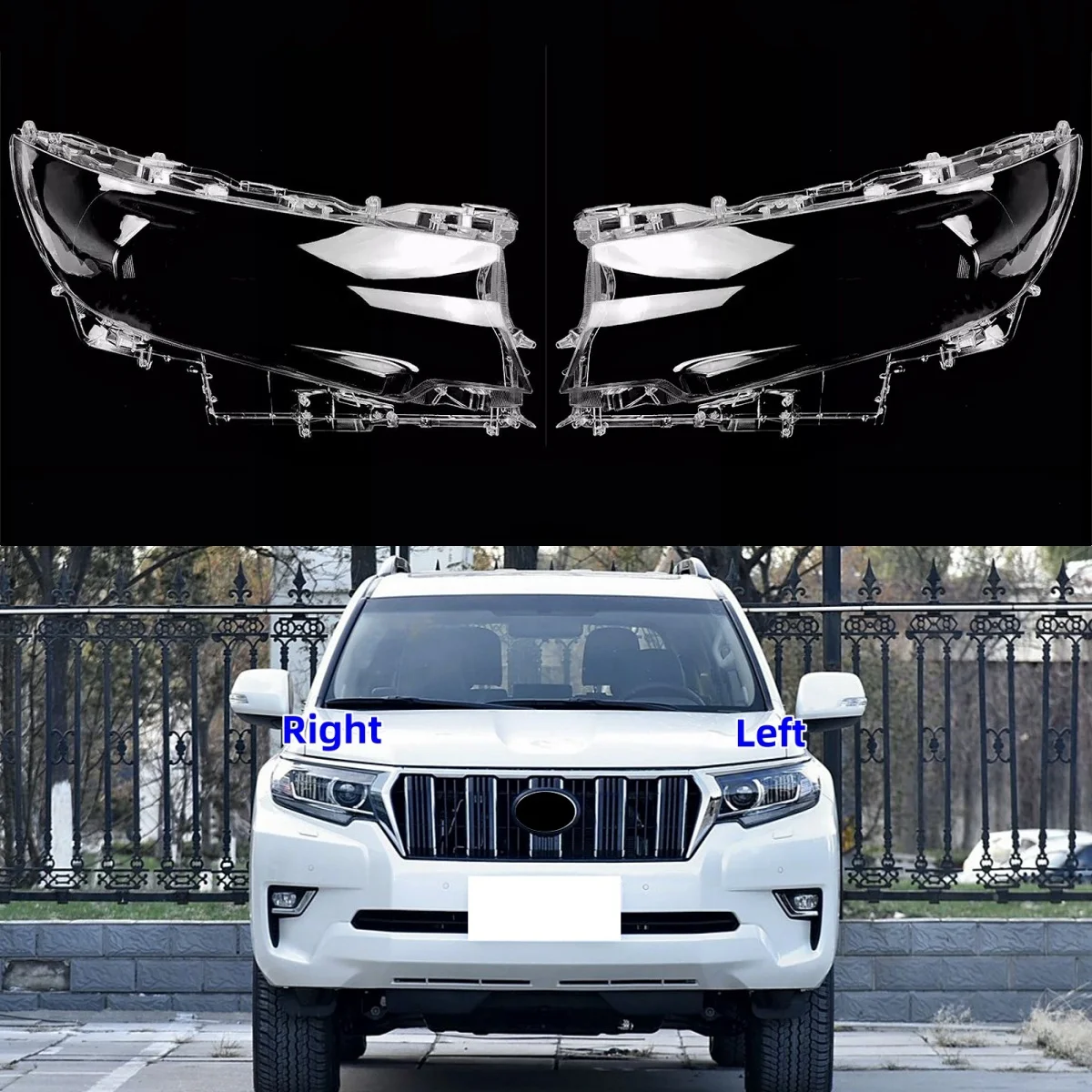 

Чехол для фар автомобиля Toyota Prado 2017 2018 2019 ​ Крышка передней фары автомобиля, прозрачная лампа, линза, маска, колпачки, абажур