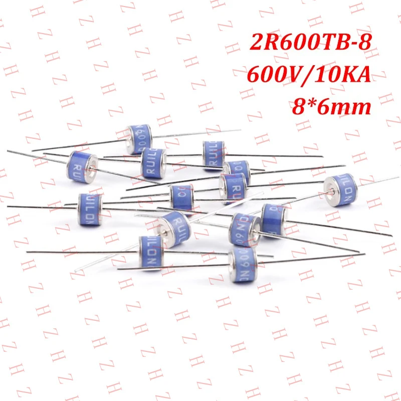 

U+ 1~20 шт. 2R600TB-8 Газоразрядные трубки, керамические детонаторы 8x6 мм, 2 фута, 600 В, 10 кА【Оптовая продажа, сообщите продавцам по приватному сообщению】