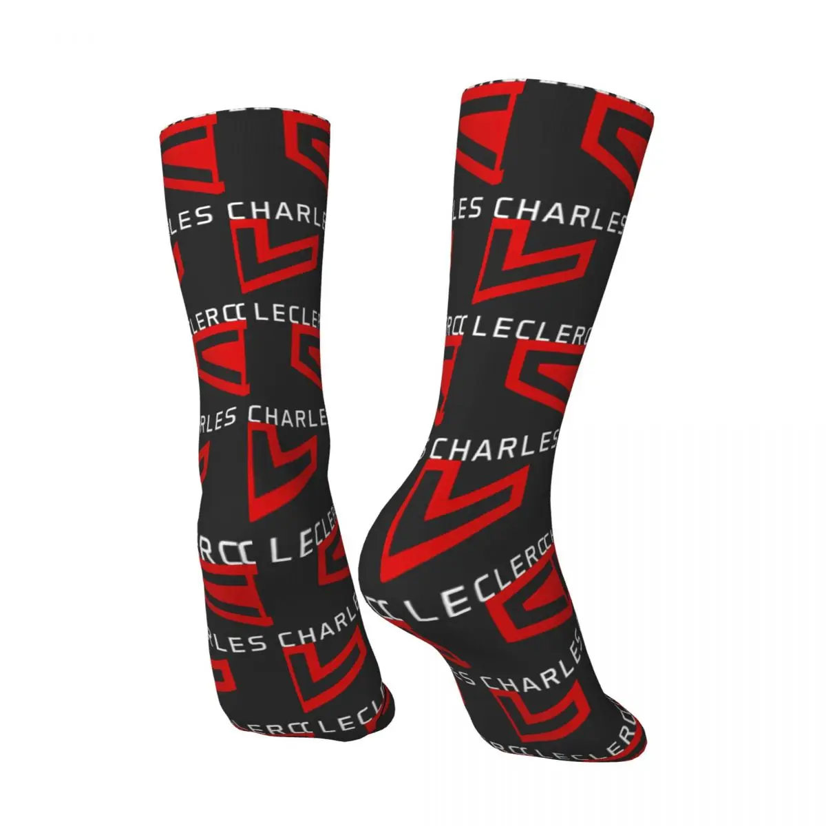 Funny Happy Men's compression Socks Vibes Vintage Harajuku Charles Leclerc Hip Hop Novelty Casual Crew Crazy Sock Gift Printed