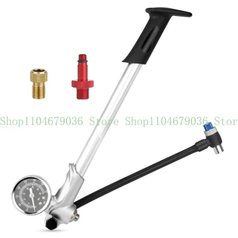 652F 400psi Bike Suspension Pumps with Gauges Rotatable Hose High Pressure Air Pumps Device for Front Fork Shock Absorbers
