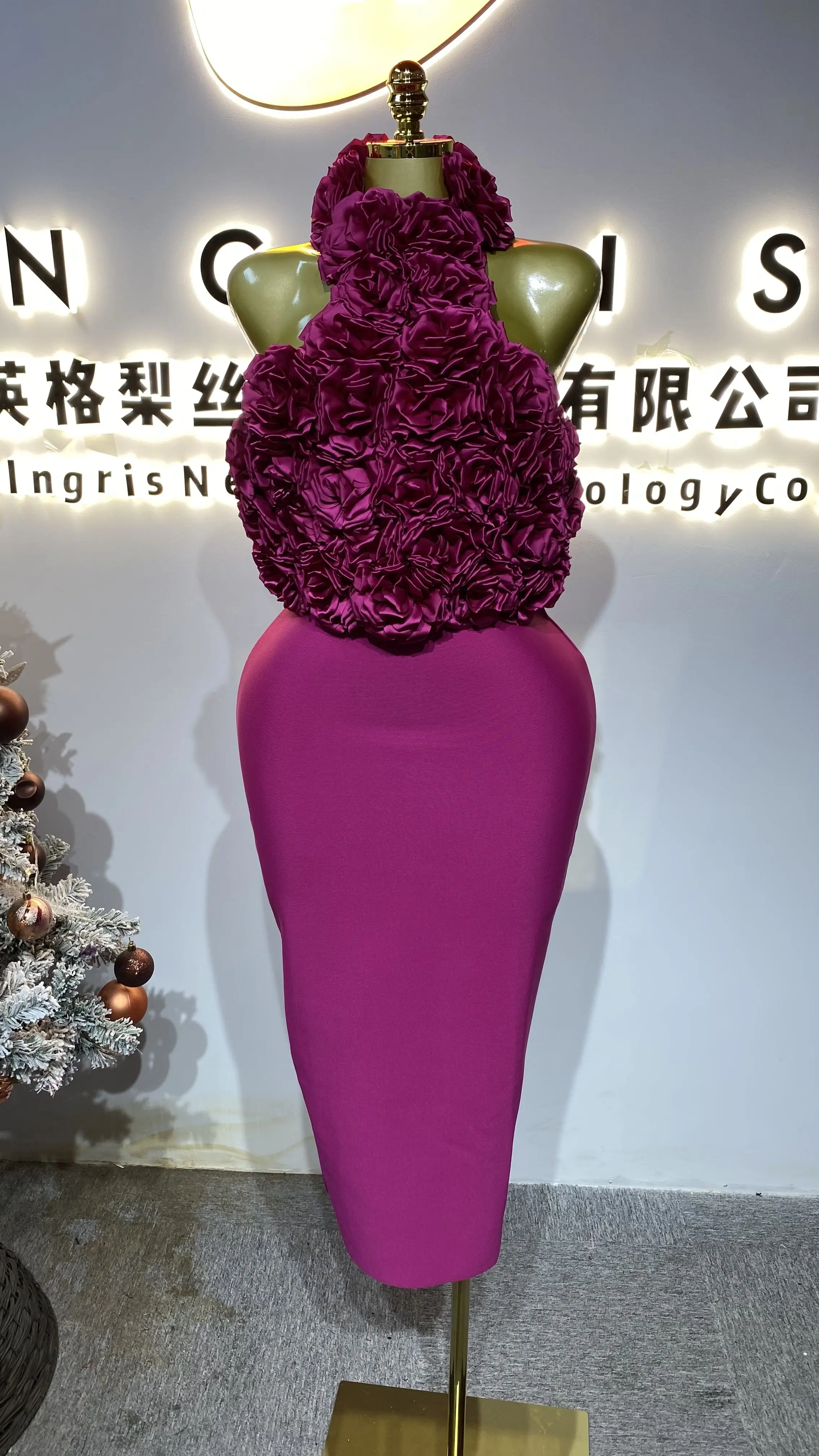 

Luxury ball gown, high-quality women's fashion dress, women's floral bandage dress-GZXX331