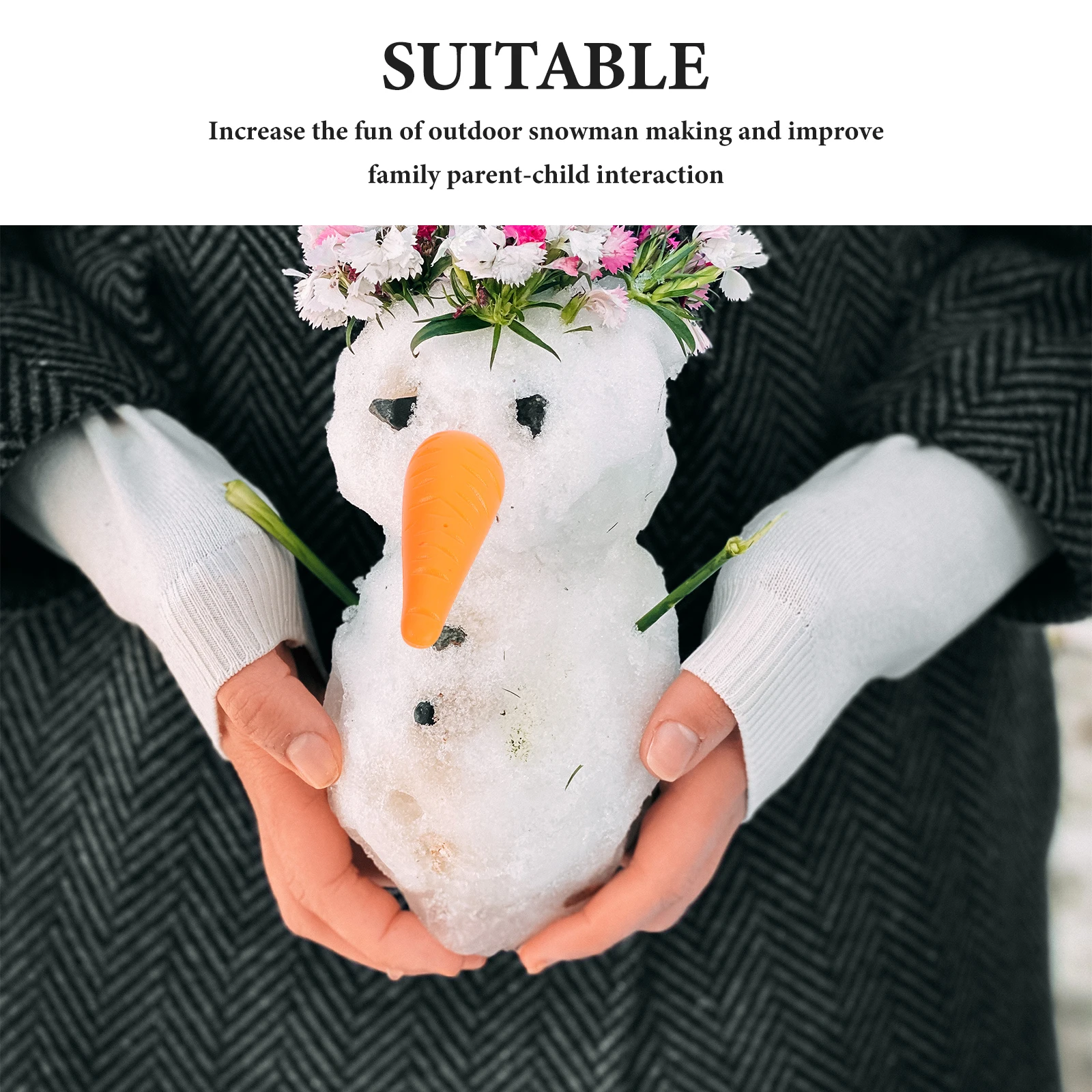 50 قطعة أنوف الجزرة الصغيرة لصنع رجل الثلج Craft بها بنفسك الحرفية عيد الميلاد ثلج الأنف زخرفة البلاستيك الجزرة الأنف ثلج الجزر الأنف #3