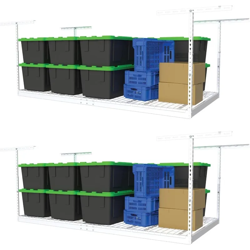 MonsterRax-estante de almacenamiento para garaje, estante de techo para estantería, organización, almacenamiento colgante ajustable, 4X8, paquete de 2