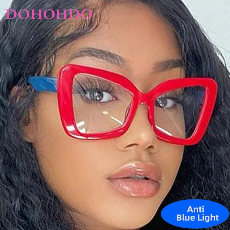 

Retro Luxury Brand Design Oversized Butterfly Frame Anti Blue Light Glasses For Women Men Computer Play Games Optical Eyeglasses