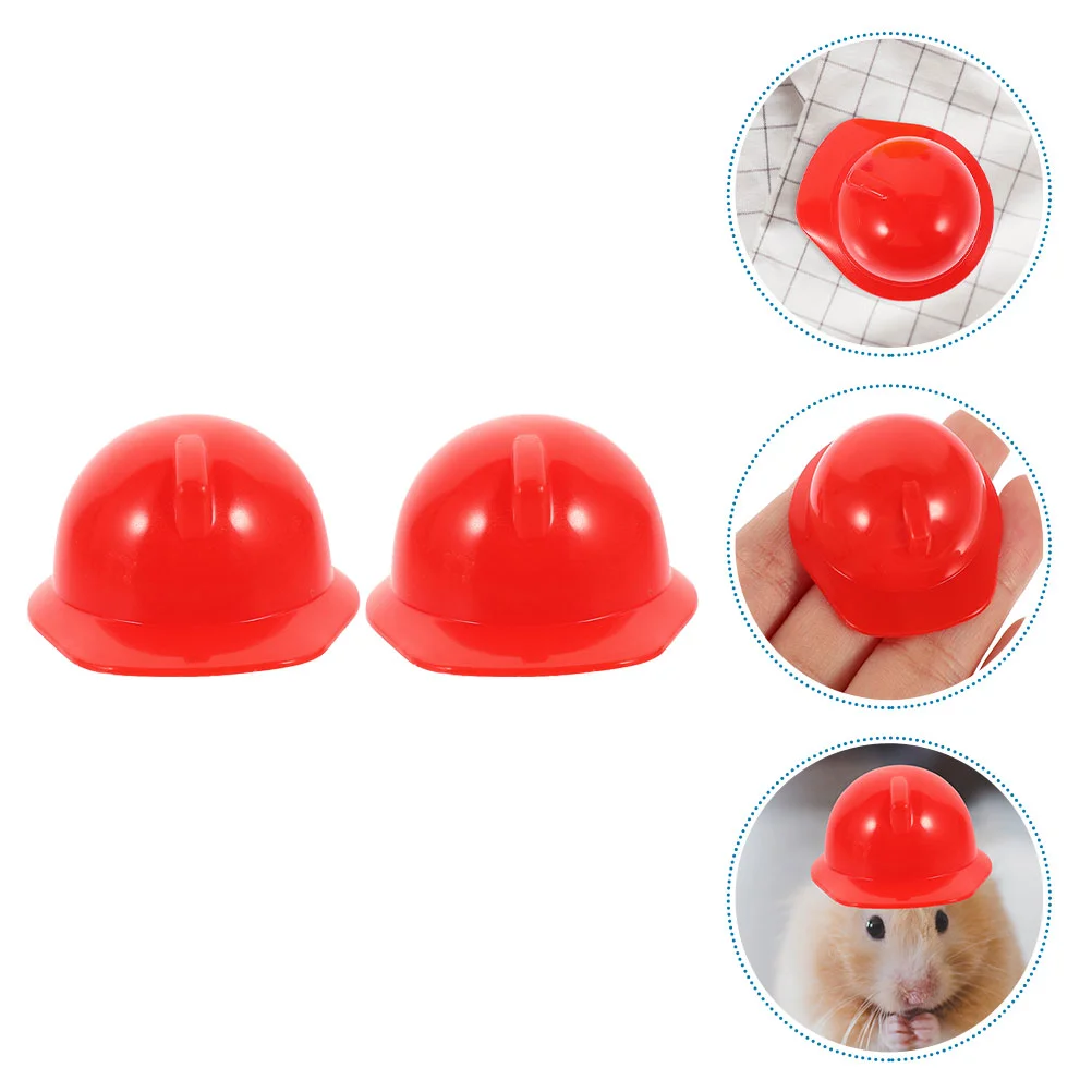 40 Pcs Mini Construction Hat Hats Safety Plastic Miniature Cake Topper Child Pet