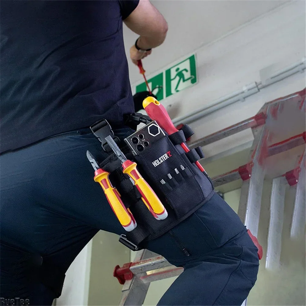 Bolsa de herramientas de reparación mejorada, bolsa de transporte pequeña compacta para electricista, mecánica