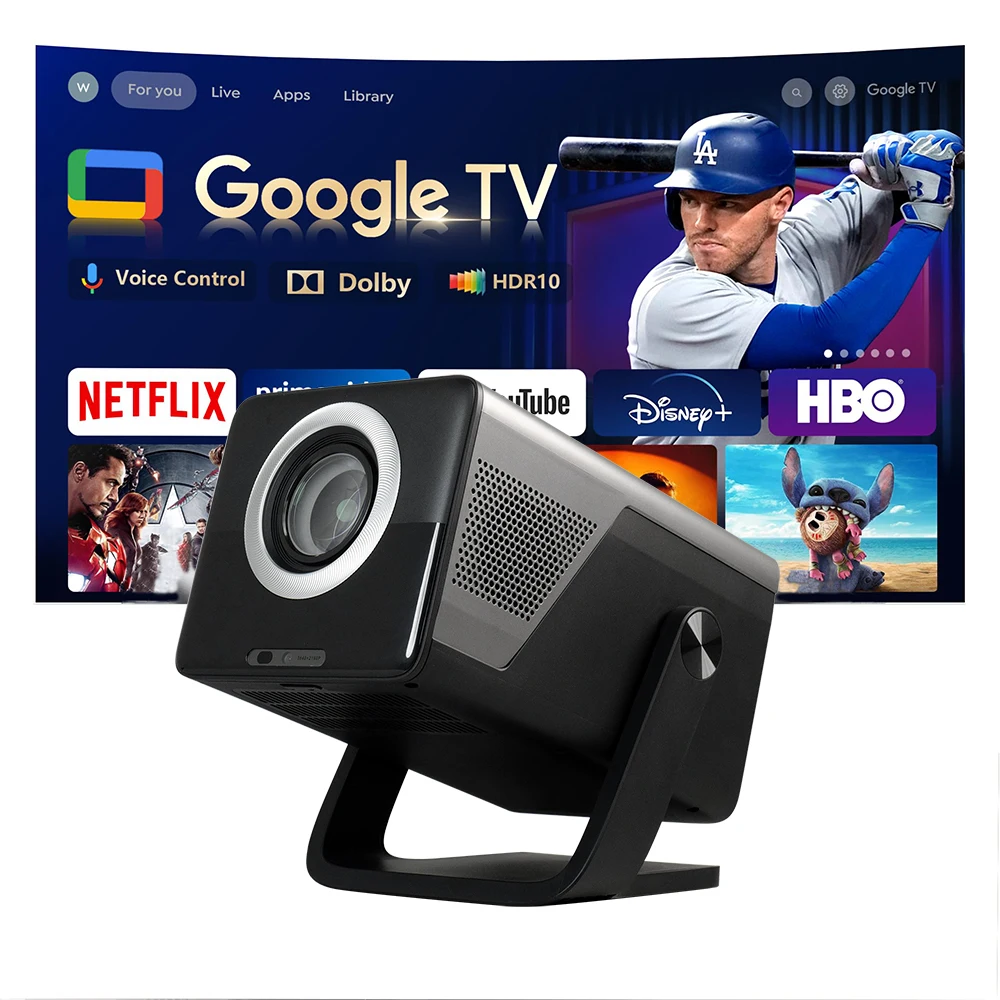 Tripsky Google TV OS Projector 4K Support Smart Projector with WiFi and Bluetooth Outdoor Movie 800 ANSI Autofocus Projector