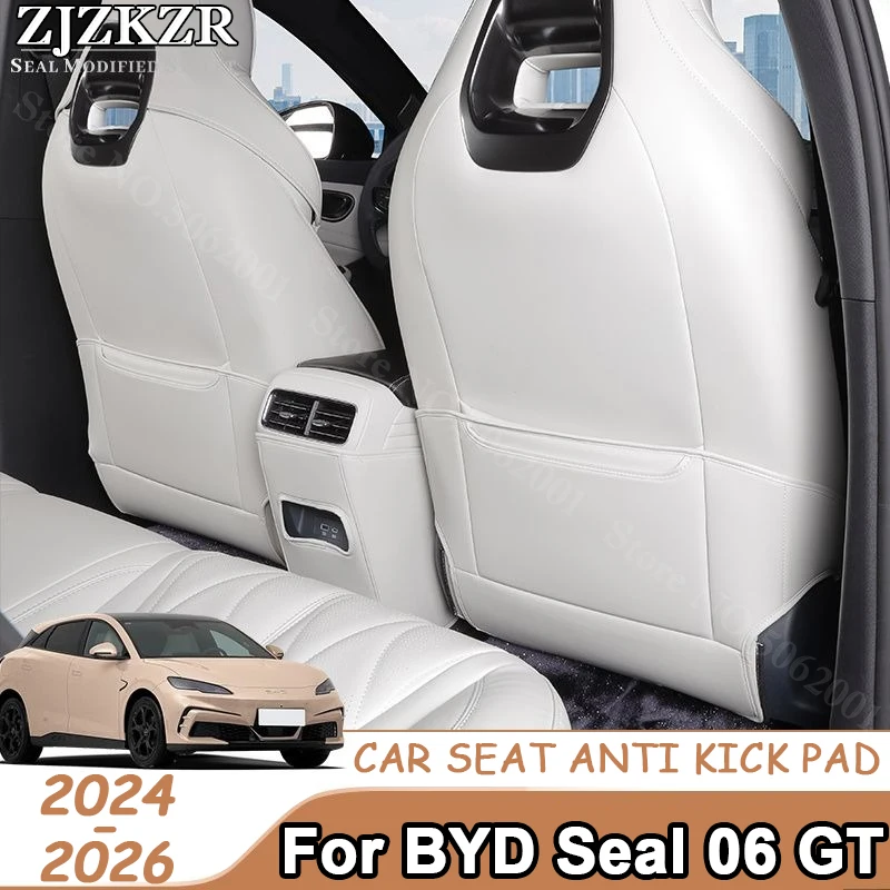 

Для BYD Seal 06 GT 2024 2025 2026: Защитный коврик из кожи на спинку сиденья от ударов, накладка на задний подлокотник, аксессуар для интерьера автомобиля