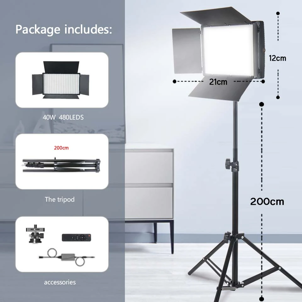 LED Fotostudio Licht Voor Youbute Game Live Video Verlichting Op Camera 40 W/50 W Draagbare Video-opname fotografie Panel Lamp