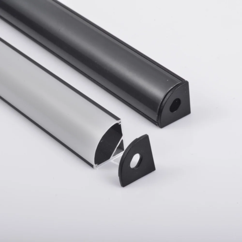 Copertura nera 3-30 pezzi/pacco Profilo in alluminio LED 0,5 m/pezzo Forma U/V Adatto per alloggiamento per strisce luminose a LED da 8-12 mm Canale led