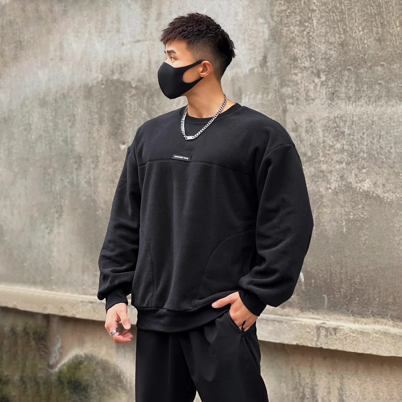 2022 Autumn Winter New Fuzzy Pile Long sleeve Men Fitness sports outdoor round neck warm fashion top Loose and thick Hoodies