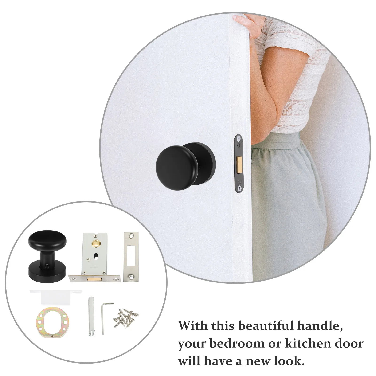 

Lock Revolving Handle Round Handles Simple Keyless Latch Rotate Zinc Alloy Knob