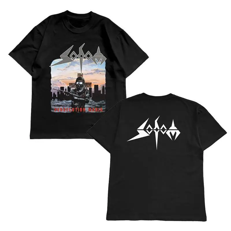 Sodom German Beat Band Persecution Mania Printed Loose Cotton T-Shirt for Men and Women
