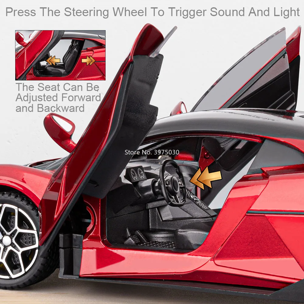 1:24 BYD YANGWANG U9 نماذج لعب السيارات سبيكة دييكاست عجلة التراجع أبواب المركبات المصغرة فتح سيارة هدايا عيد ميلاد للأطفال