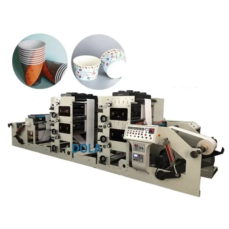 320-4 PVC PET Bopp Film Adhesive Label Flexo Printer Printing Machine For Sale