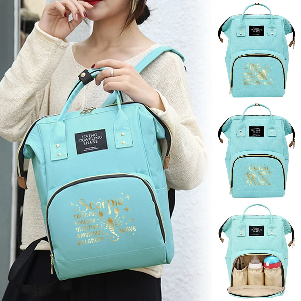 Backpack Waterproof Travel Needments Babybag Outdoor Travel Mommy Bag Large Capacity Travel Organizer Bags Print Star Pattern