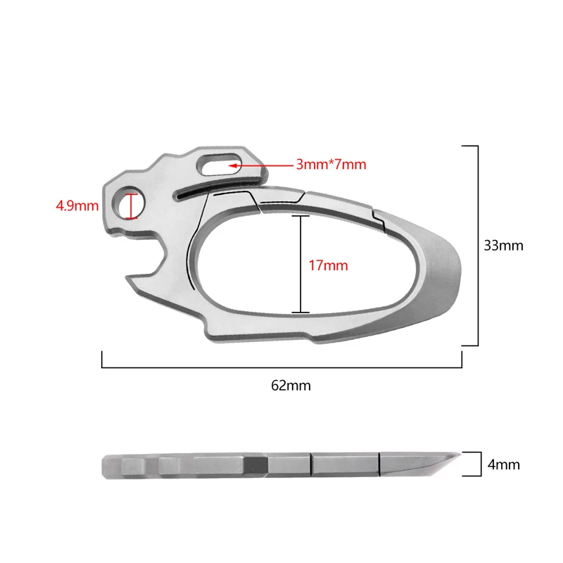 Outdoor Titanium Alloy Multifunctional Keychain EDC Pry Bar Bottle Opener Nail Remover Tool