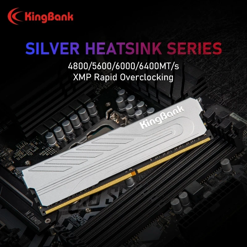 Kingbank Heatsink Memoria RAM DDR5 6000mhz 6400mhz XMP 8GB 16GB 32GB Desktop Memoria RAM Dual Channel Computador Desktop PC New