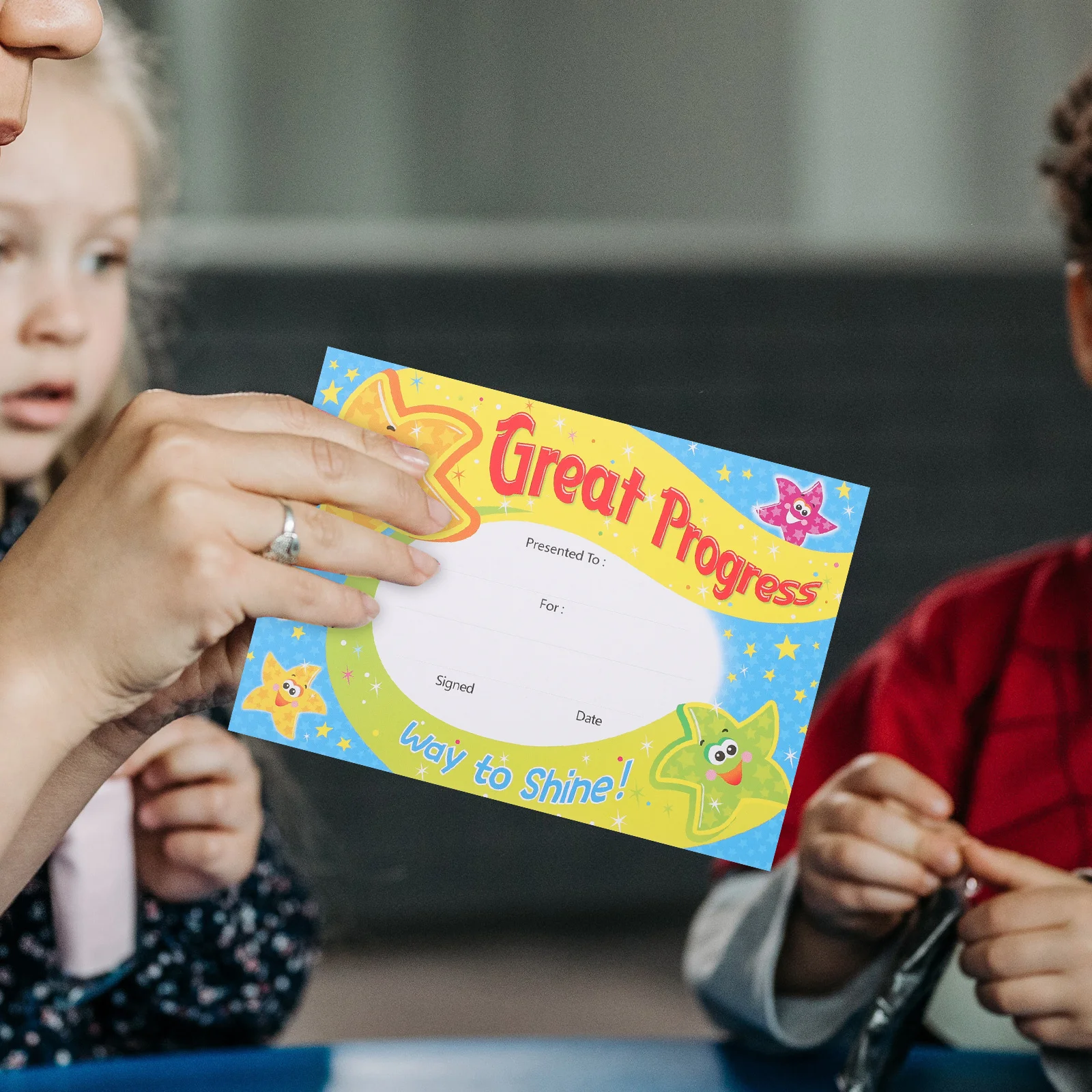 100 ورقة من شهادات جائزة الطالب، شهادات إنجليزية سميكة ملونة مطبوعة للإنجاز والإنجاز #2