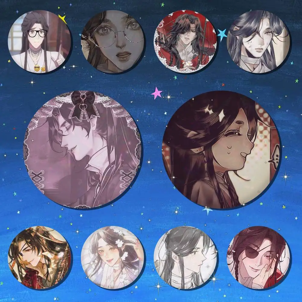 Anime Heaven Officials Blessing Mixed Theme Round Button Badge Set  Music Game Fashion Pins For Bags Clothes Accessories