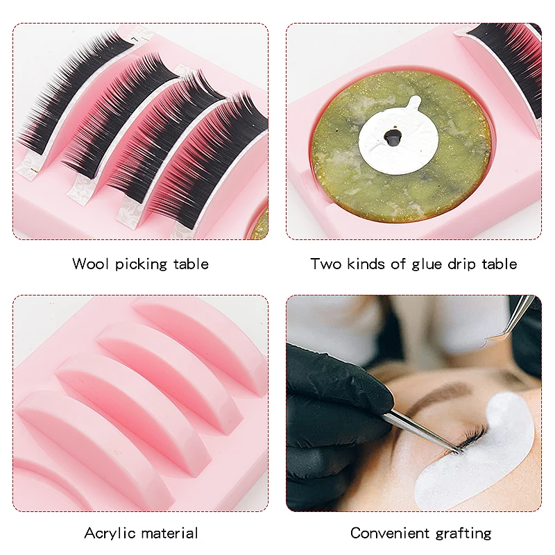 Eyelash Extension Tool Individual Glue Pallet Grafting False Lashes Jade Plate Pad  Adhesive Glue Stand Holde Makeup Tools