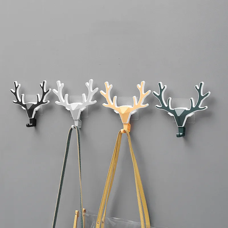 Deer Horns Hanger Rack Creative Hooks Home Door Keys Cloth Coat Wall Hanging Hooks Decoration For Home Towel Hanger Storage Hook