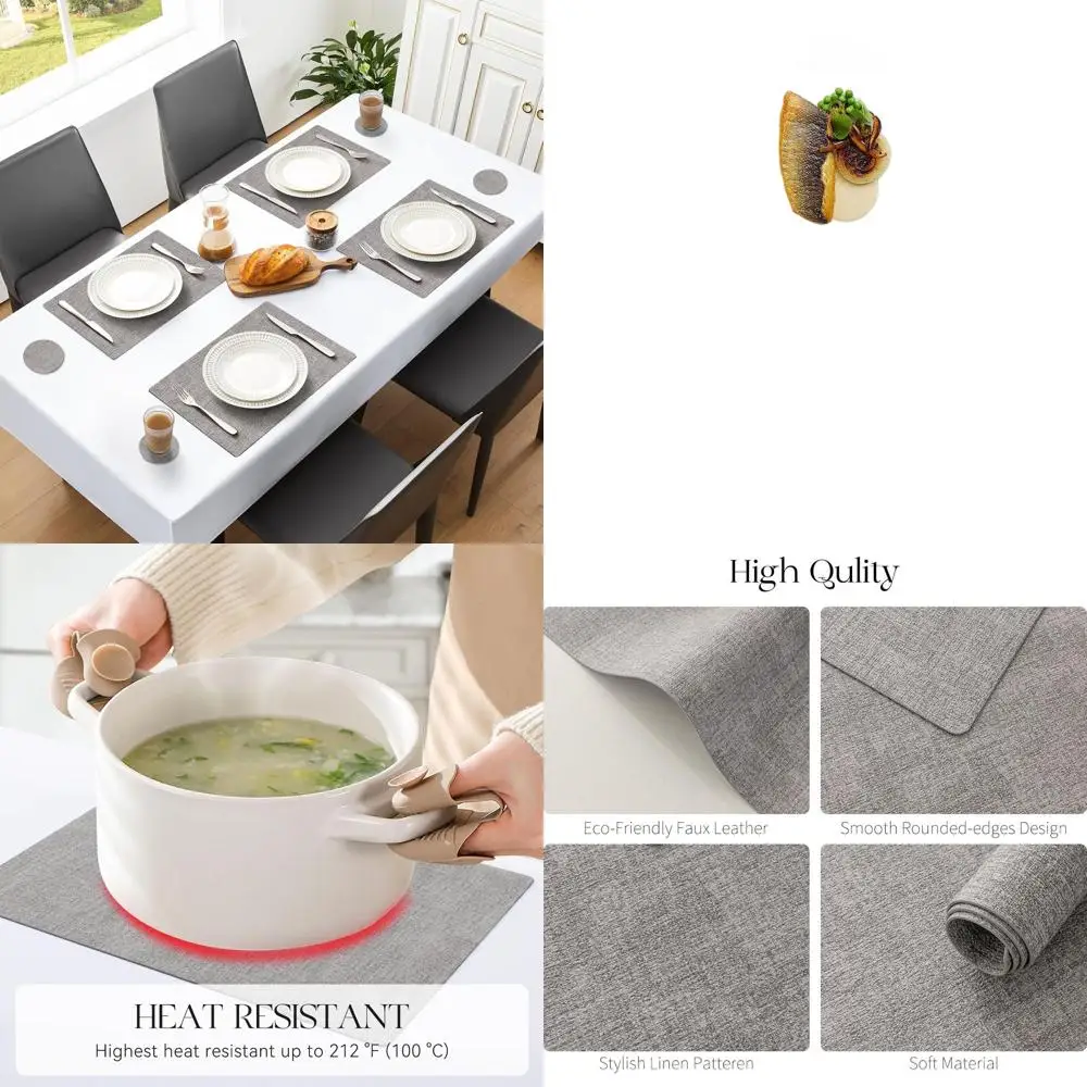 

Набор из 12 термостойких виниловых подставок под тарелки, 12x18 дюймов, легко моются, водонепроницаемые, маслостойкие, для использования в помещении и на улице.