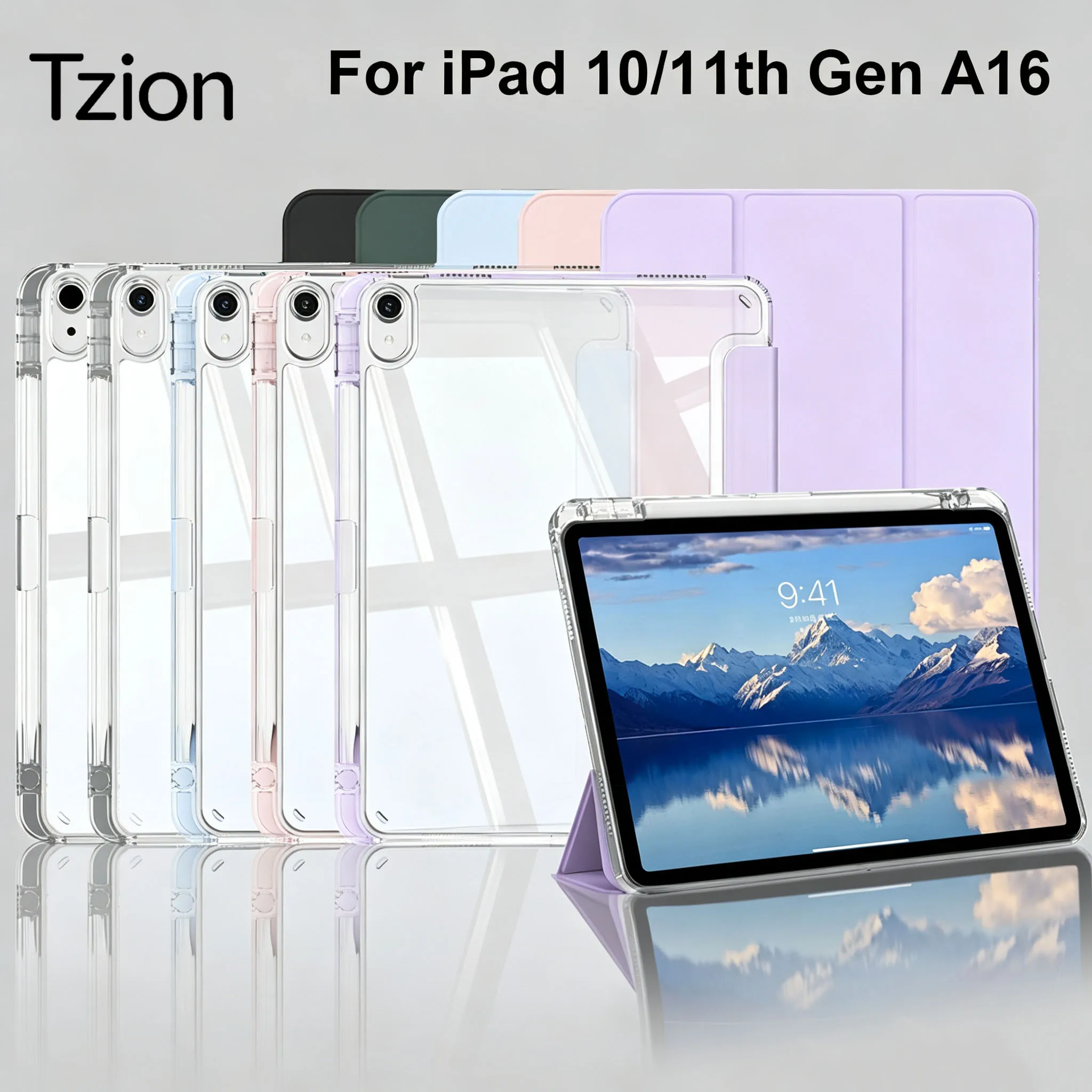 Case For iPad 10th Generation (10.9inch 2022), iPad 11th Gen A16 (11inch 2025) Cover With Pencil Holder, Tri-Folding Cover