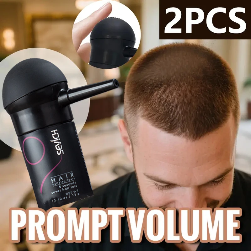 مجموعة رذاذ سماكة ألياف الشعر من سيفيش 12 جرام، مسحوق إعادة نمو فوري، ألياف بناء الشعر، مسحوق خط الشعر، إخفاء الشعر