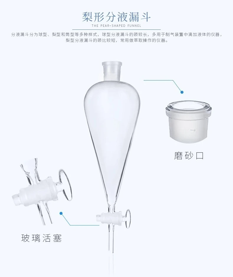 Embudo de separación pistón PTFE