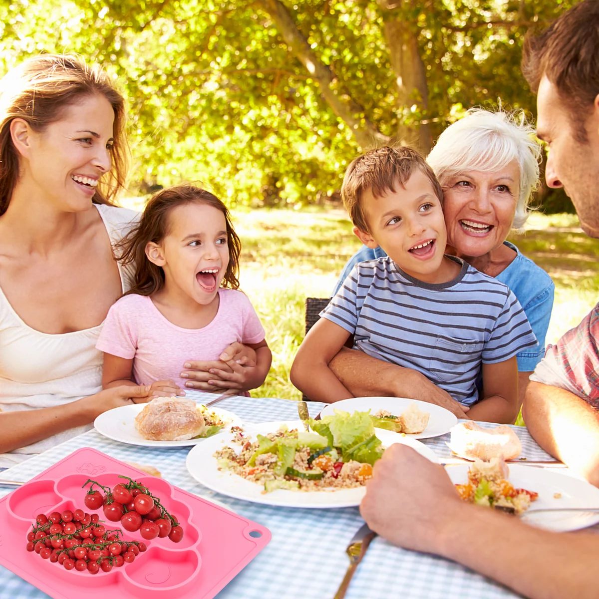 

Non slip Dinner Plate Silicone Toddler Pink Kids Dishes Baby Food Grade Safe Supplementary Feeding Plate Tableware Stain Free