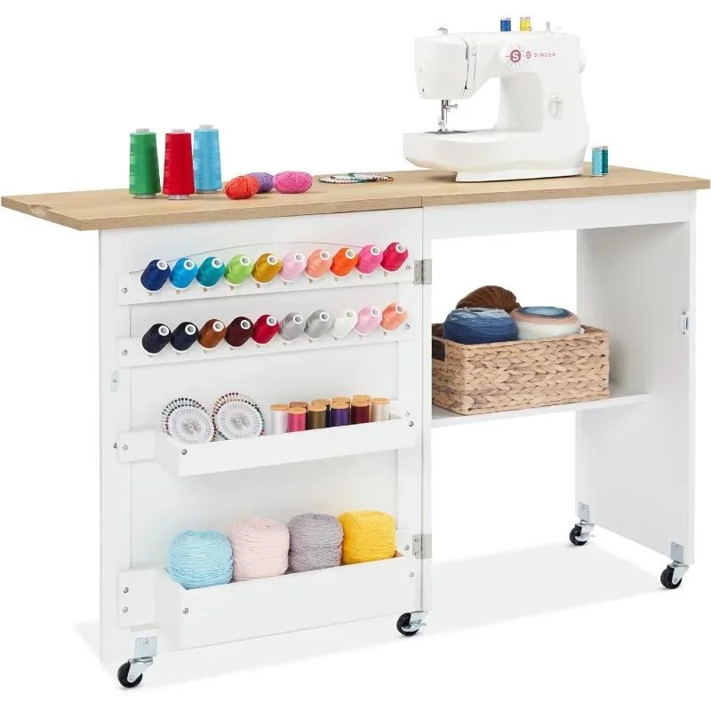 Folding Sewing Table Multipurpose Craft Station & Side Desk with Compact Design