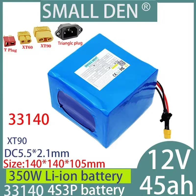 Brand new 12.8V 45Ah 33140 Lifepo4 battery pack 4S3P, high-power built-in 30A balanced BMS power supply lithium battery