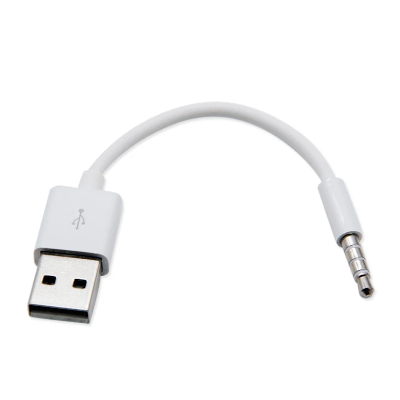 MP3 Charging Cable 3.5mm Jack to USB 2.0 Data Sync Charger Transfer Audio Adapter for iPod Shuffle 3rd 4th 5th 6th 7th