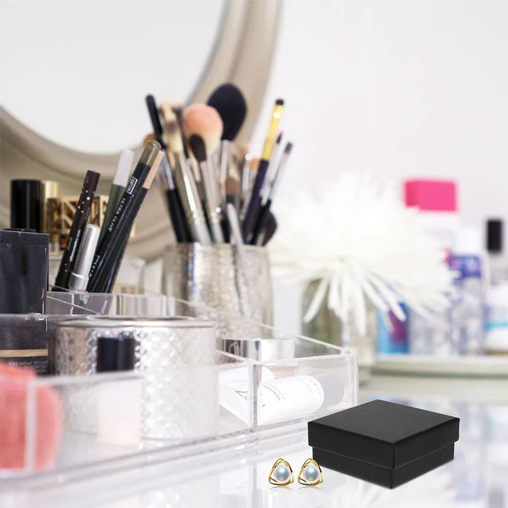 

2pcs Jewelry Packaging Box Square Sponge Filled Cardboard Case For Necklace Earring Ring Bracelet Storage Gift Organizer Small