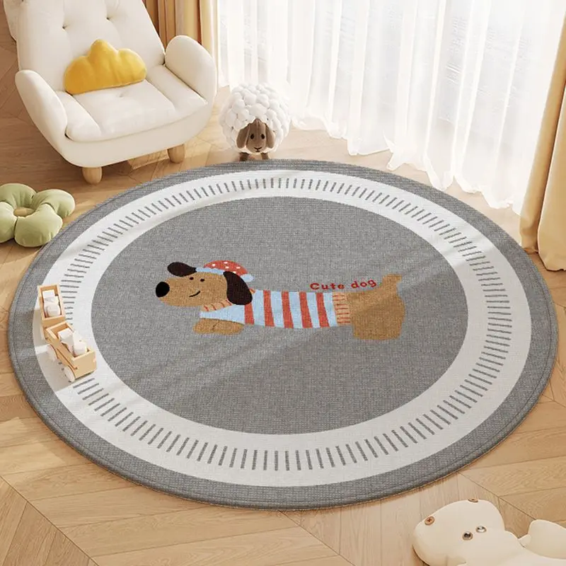 

Non-Slip round Dog Carpet Play Area Rug Circle Classroom Floor Mat for Bedroom Living Room Office Entryway Home Game Area