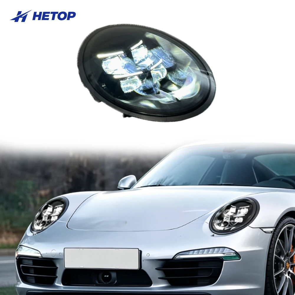 

HETOP 2013-2018 911 LED Headlight Upgraded 2025 Style Dual Color DRL Sequential No Bumper Change Turn Signal Plug and Play for Porsche