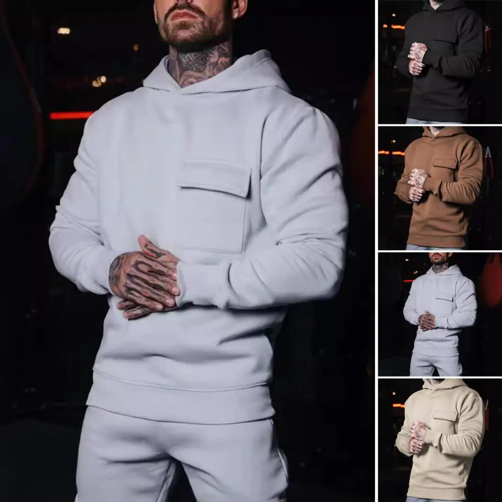 

Men's Pullover Hooded Sweatshirt Winter Autumn Daily Fitness Sportswear Fashion Casual Hoodies Loose Clothing Streetwear 2025