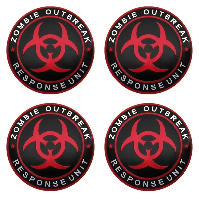 Personalised 4Pcs 56mm Zombie Outbreak logo Car Wheel Center Hub Caps Stickers For KIA BMW Audi Mercedes TOYOTA HONDA Chevrolet