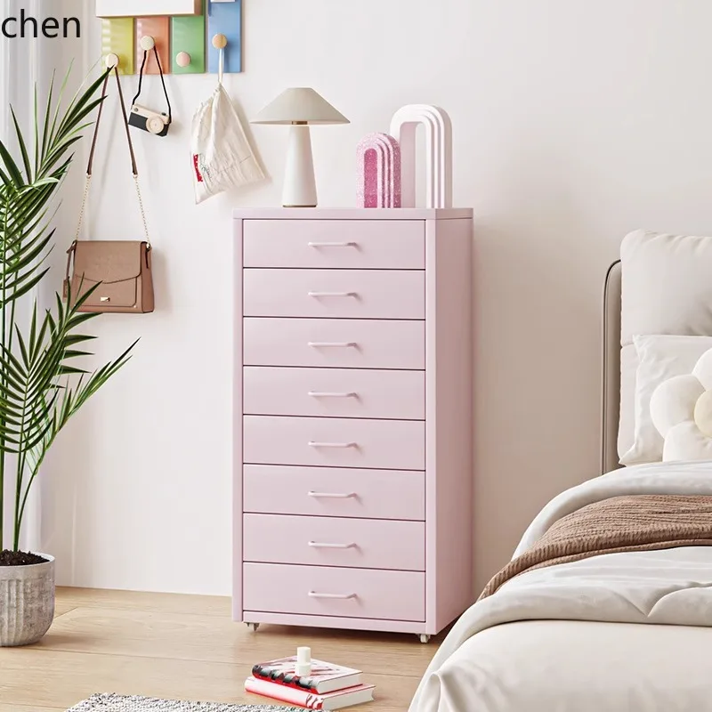 

QZT Household Iron Storage Cabinet Multi-layer Drawer Storage Cabinet for Living Room Snacks