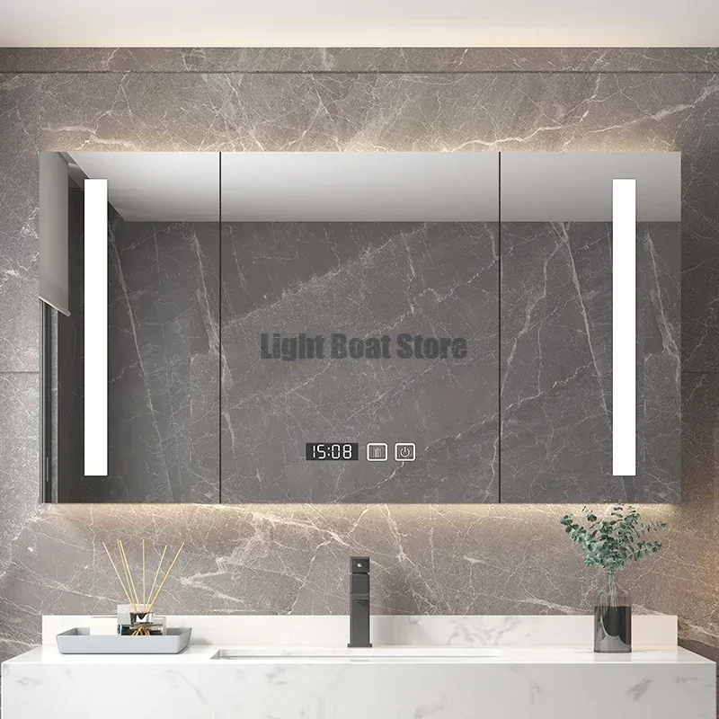 Wall White Display Bathroom Cabinets Storage Mirror Narrow Vanity   Drawer Casa Arredo Hotel Furniture YX50BC