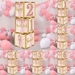 16th 21th 30th 40th 50th 60th Pink Gold Birthday Box Birthday Party Decorations Kids Girls Wedding Anniversary Party Supplies