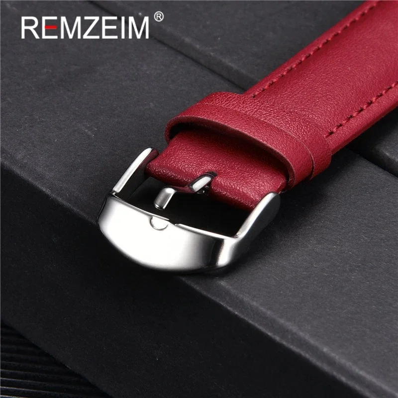 High quality Soft Women Watch Strap 14mm 16mm 18mm 20mm 22mm Genuine Leather Brown Red Pink Black Purple Watchband + Tool