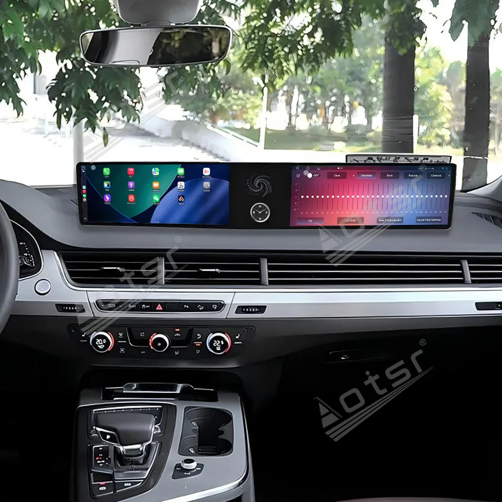 2026 شاشة مزدوجة 12.3 بوصة أندرويد 13 لأودي Q7، 2016-2020، كوالكوم نظام تحديد المواقع والملاحة اللاسلكية Carplay راديو السيارة شاشة الركاب 4G #4