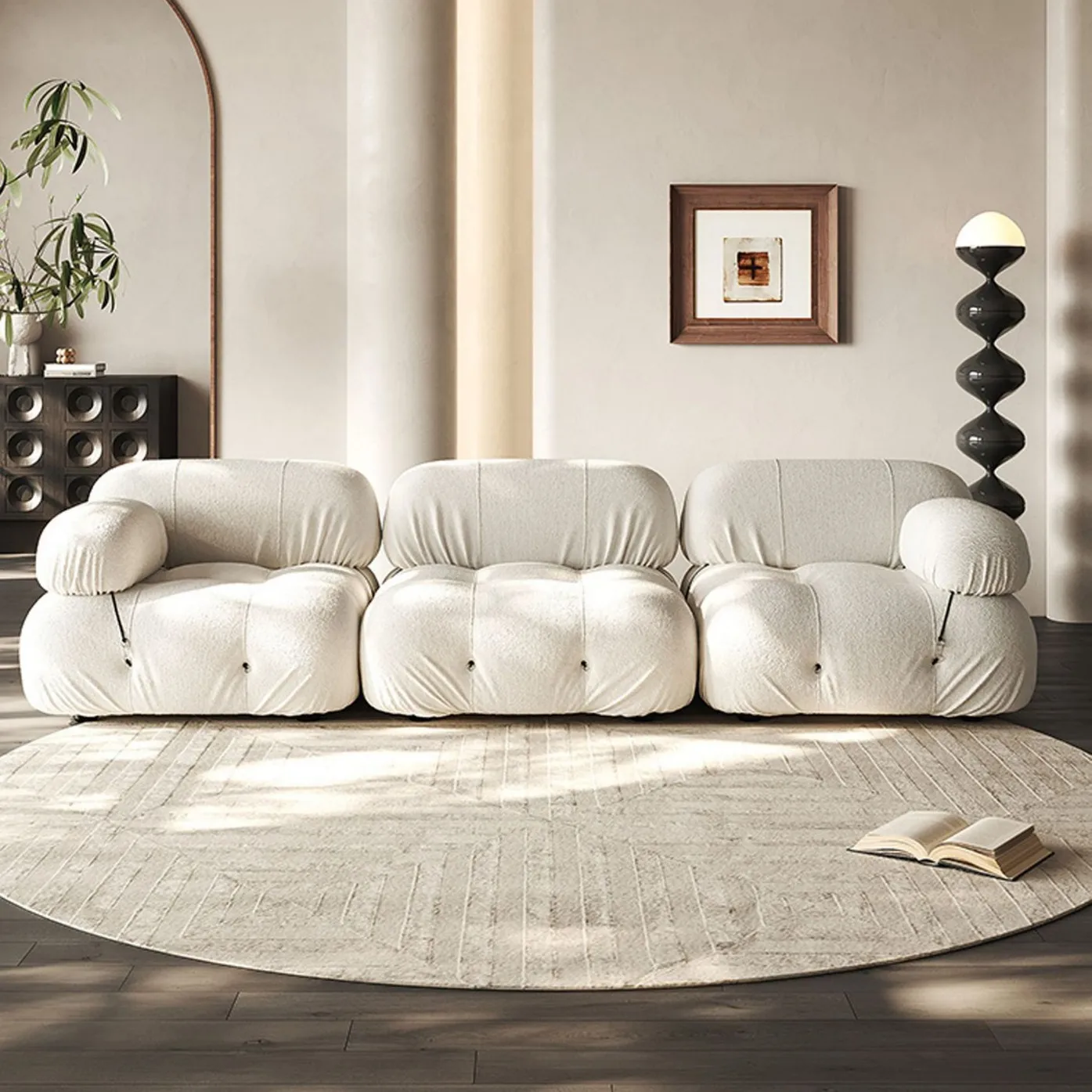 Fabric sofa BB chameleon sofa Italian minimalist designer living room module combination Italian cream
