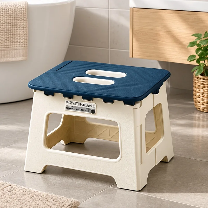 Portable Foldable Camping Stool with Non-Slip Feet, Lightweight and Easy-Carry Handle for Outdoor Hiking and Fishing