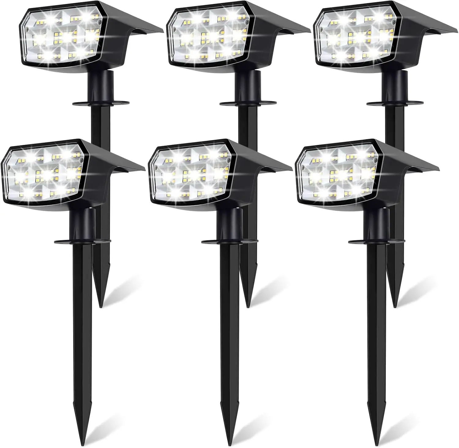 

6-Pack Solar Spot Lights Outdoor Waterproof, 3 Modes LED Landscape Lighting for Garden Pathway