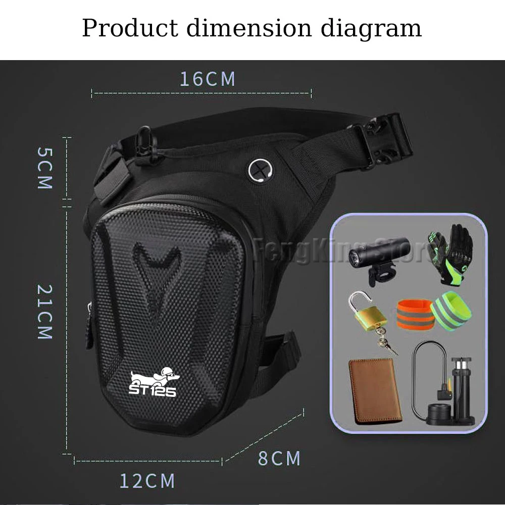 For Honda DAX ST125 ST 125  Motorcycle leg bag knight hard shell waterproof waist bag, crossbody bag